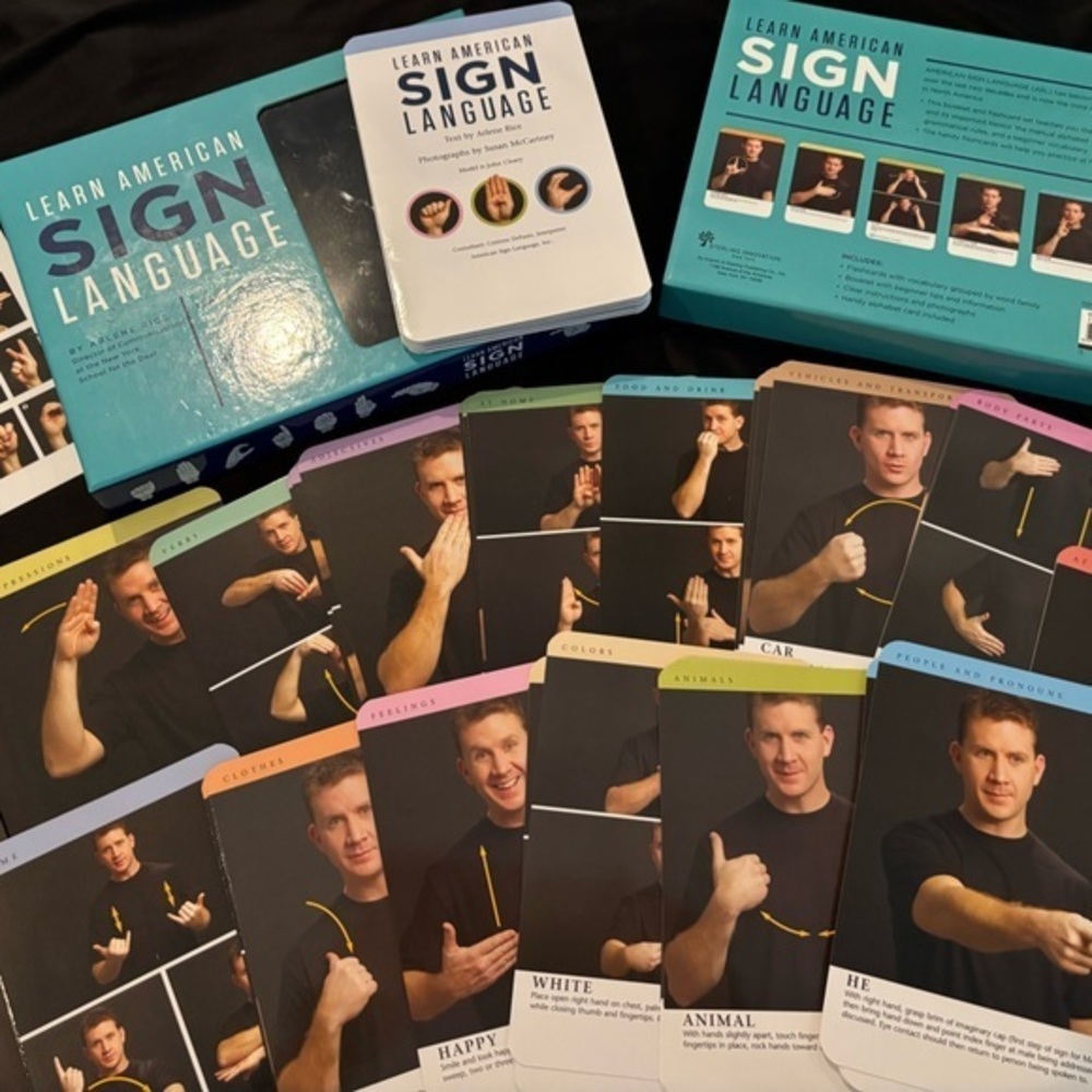 American Sign Language Learning Flashcard Set
